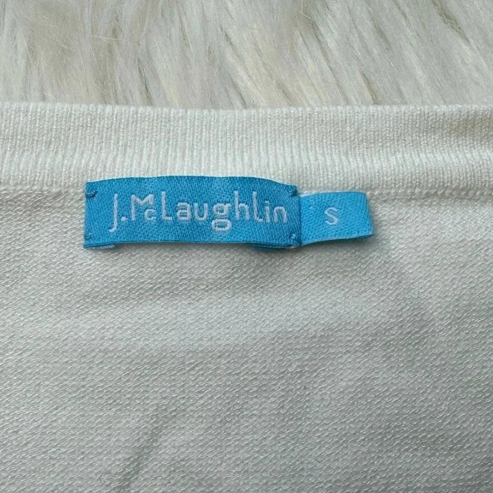 J. McLaughlin white 3/4 Sleevs Sweater with Braided Gold Necklace - Picture 5 of 5